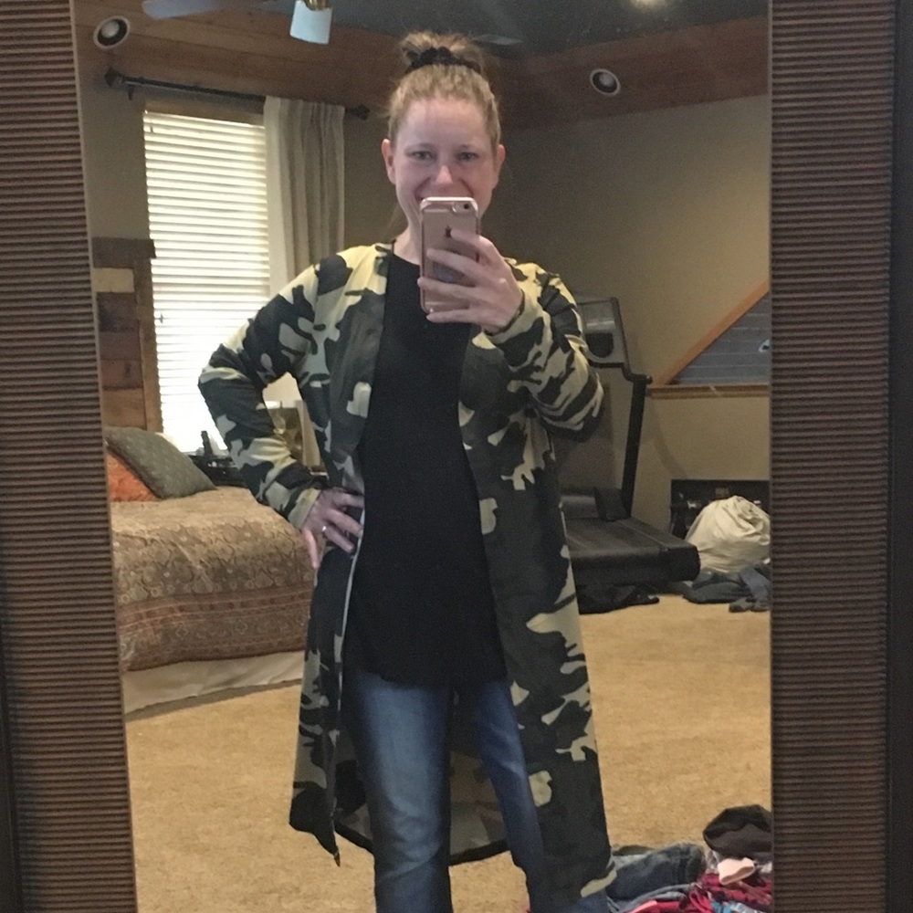 Small Camouflage Long Cardigan New